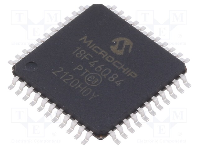 PIC microcontroller; Memory: 64kB; SRAM: 8kB; EEPROM: 1024B; SMD