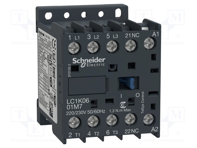 Contactor: 3-pole; NO x3; Auxiliary contacts: NO; 110VAC; 6A; 690V
