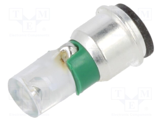 LED lamp; green; SX3s; 24÷28VDC; No.of diodes: 1; -40÷85°C; 3mm