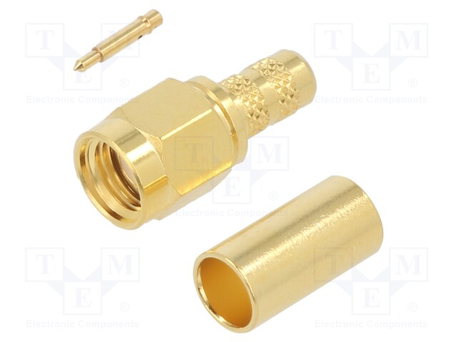 Plug; SMA; male; straight; 50Ω; soldering,crimped; for cable