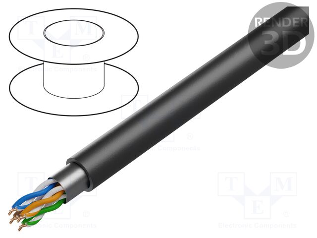 Wire; F/UTP; industrial Ethernet,outdoor; 5e; solid; Cu; 4x2x22AWG