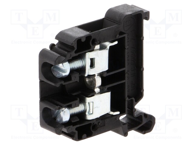 Splice terminal: rail; 0.5÷10mm2; ways: 1; terminals: 2; black; TS35