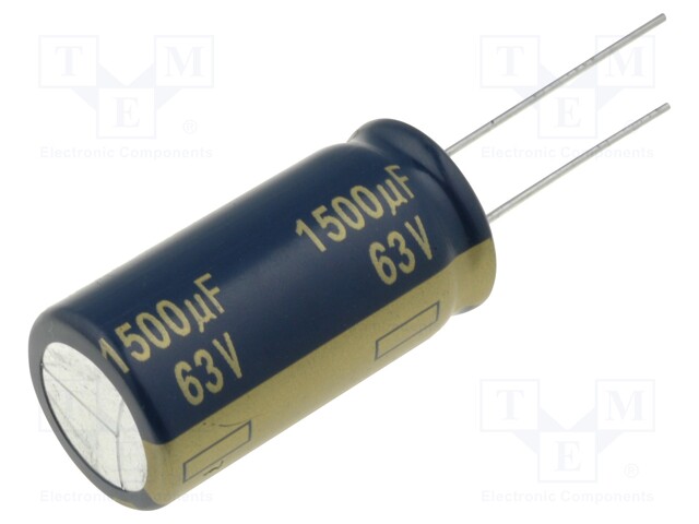 Capacitor: electrolytic; low impedance; THT; 1500uF; 63VDC; ±20%