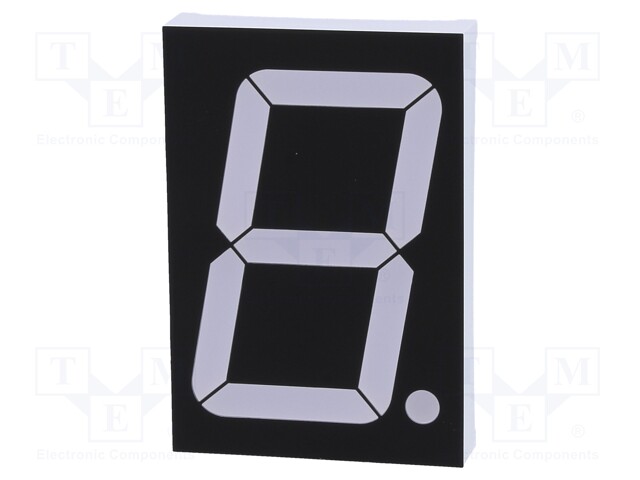 Display: LED; 7-segment; 56mm; 2.3"; No.char: 1; blue; 280mcd; anode