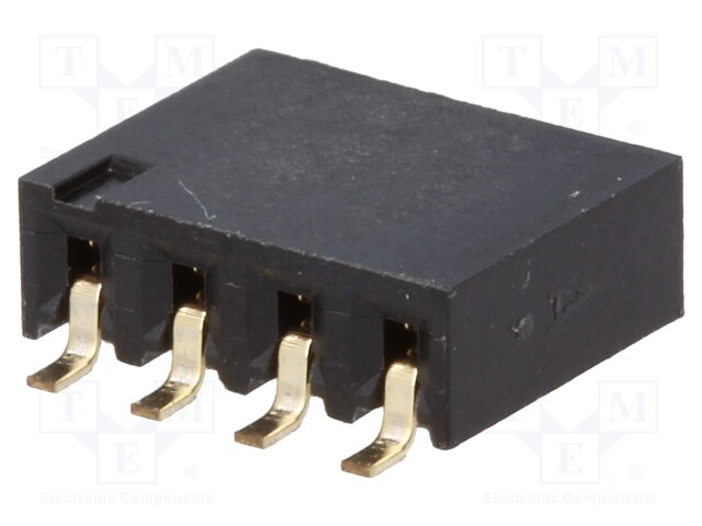 Socket; pin strips; female; PIN: 4; horizontal; 2.54mm; SMT; 1x4
