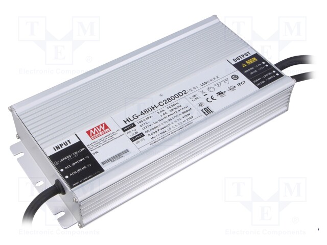 Power supply: switched-mode; LED; 479W; 85÷171VDC; 2.8A; 90÷305VDC
