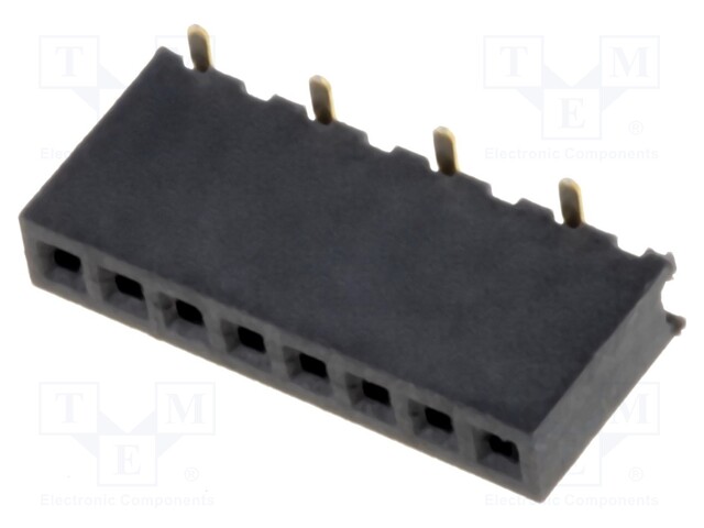 Socket; pin strips; female; PIN: 8; straight; 1.27mm; SMT; 1x8; 1A