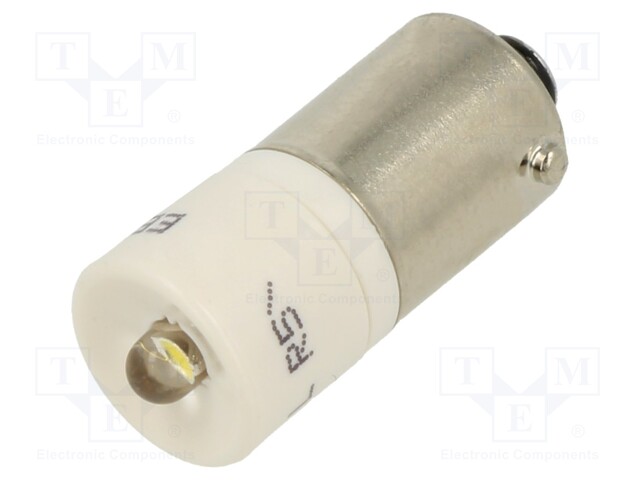 Indicator: LED; BA9S,T10; white warm; plastic; 28VAC; 28VDC; 3mm