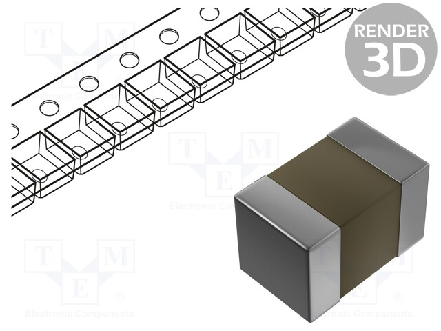 Capacitor: ceramic; MLCC; 2.2nF; 100V; X7R; ±10%; SMD; 0805