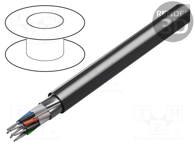 Wire; 4x2x24AWG; RS232; stranded; Cu; shielded,Al-PET foil; LSZH
