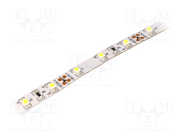 LED tape; white cold; LED/m: 60; SMD; 3528; 12V; W: 8mm; 120°; D: 2mm