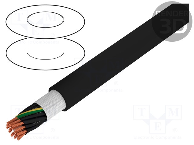 Wire; HELULIGHT®; stranded; Cu; 18G1,5mm2; PVC; black; 300/500V