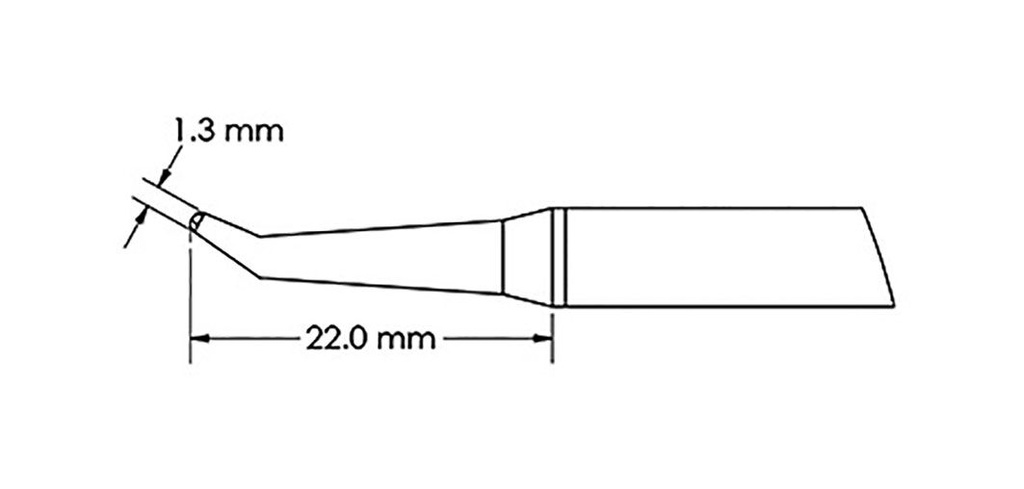 Tip; bent conical; 1.3mm; for soldering station; GT-HP-T6C
