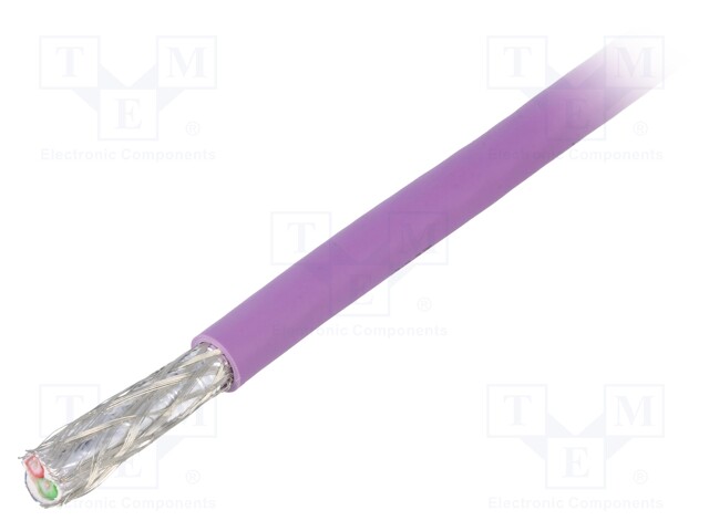 Wire; automatics; 1x2x0,64mm2; solid; Cu; PVC; violet; 250V; Class: 5