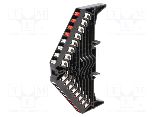 Splice terminal: rail; 1.5mm2; ways: 8; terminals: 32; black; 250VAC