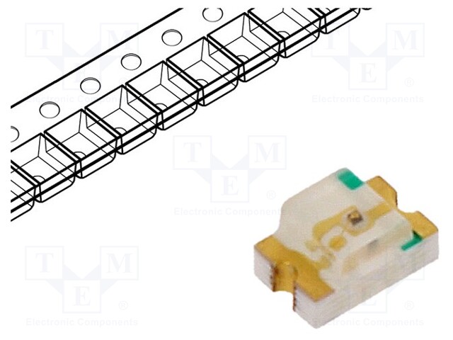 LED; SMD; 0805; yellow green; 20÷40mcd; 2x1.25x1.1mm; 120°; 20mA