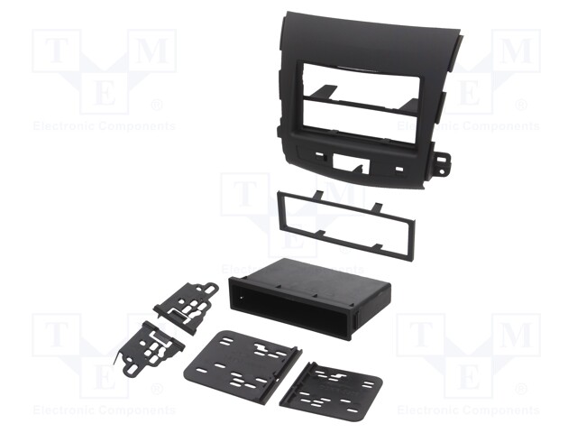 Radio mounting frame; Citroën,Mitsubishi,Peugeot; 2 DIN; black