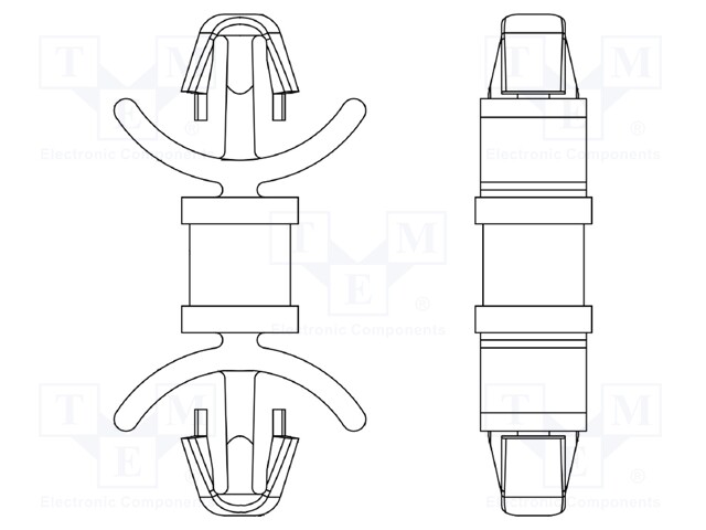PCB distance; polyamide 66; L: 14.3mm; latch/latch; UL94V-2