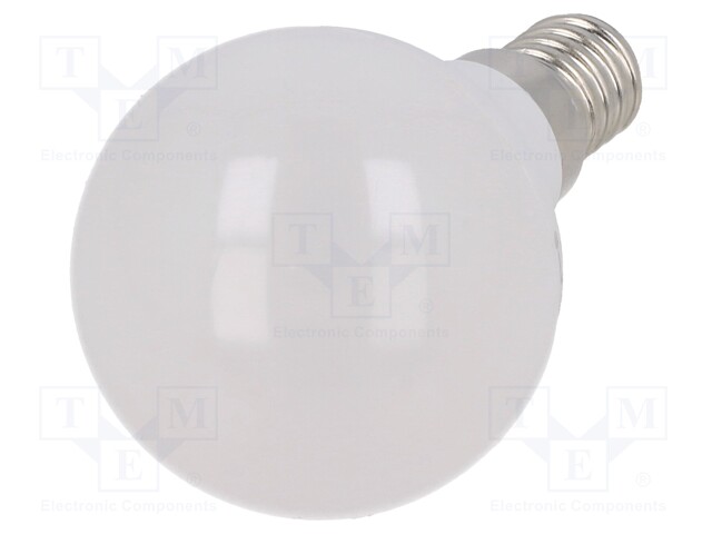 LED lamp; cool white; E14; 230VAC; 470lm; 4.5W; 180°; 6500K