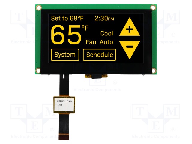 Display: OLED; graphical; 2.7"; 128x64; Dim: 82x47.5x8.1mm; yellow