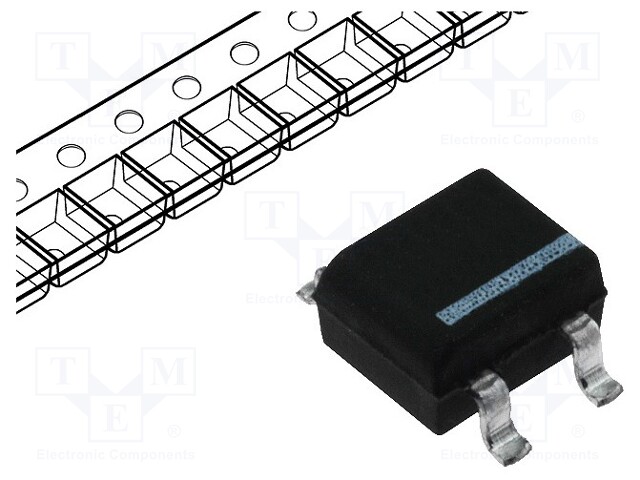 Single-phase bridge rectifier; Urmax: 1kV; If: 0.8A; Ifsm: 40A; MBS