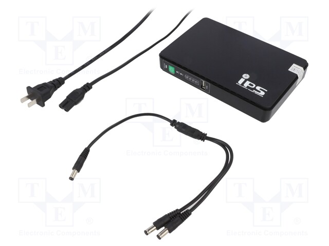 Power supply: router UPS; 160x105x28mm; 30W; No.of out.sockets: 2