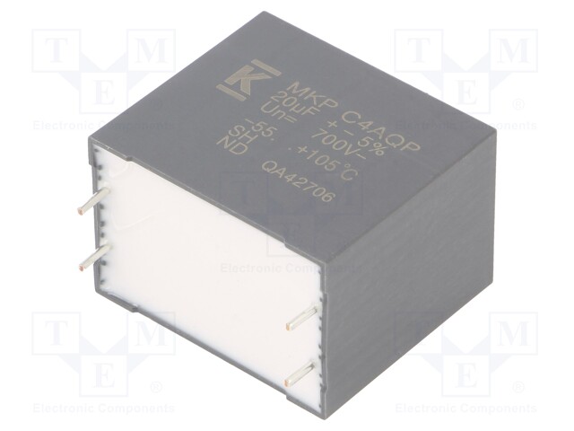 Capacitor: polypropylene; DC-Link; 20uF; ESR: 5.2mΩ; THT; ±5%; 17.4A