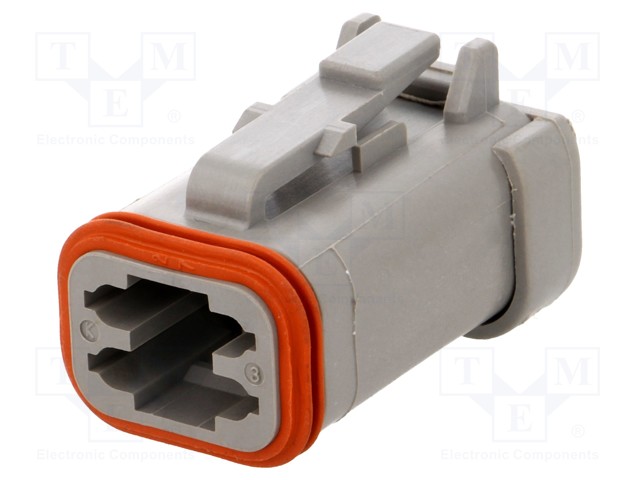 Connector: wire-wire; DT; plug; female; PIN: 4; IP68; Locking: latch