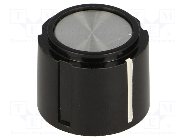 Knob; with pointer; Shaft d: 6.35mm; Ø20x15.9mm; screw fastening