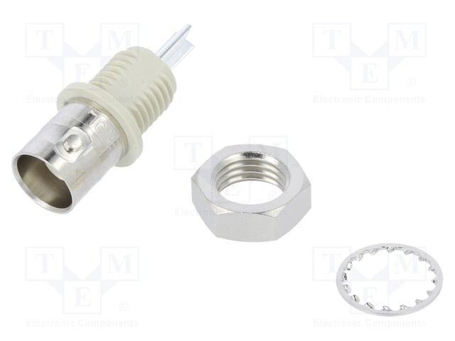 Socket; BNC; female; straight; 50Ω; soldering; for panel mounting
