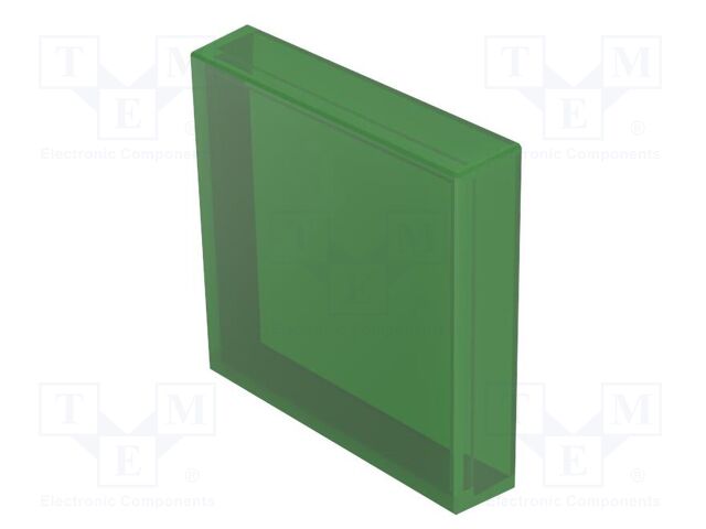 Actuator lens; OptoHiT; green; plastic; 24.4x24.4mm