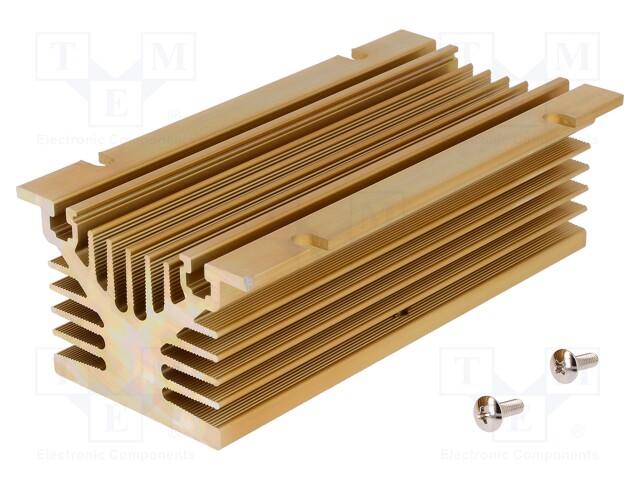 Heatsink: extruded; Y; golden; L: 150mm; W: 80mm; H: 50mm; aluminium