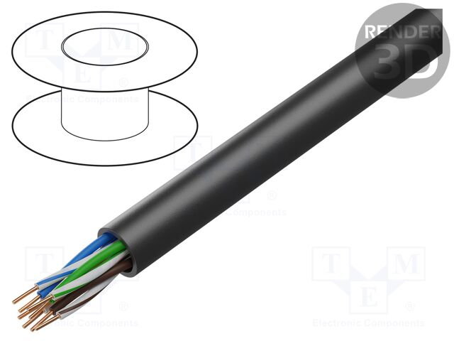 Wire; U/UTP; industrial Ethernet,outdoor; 5e; solid; Cu; 4x2x24AWG