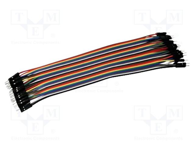 Connection cable; male-male; 0.17m; mix colours; 40pcs.