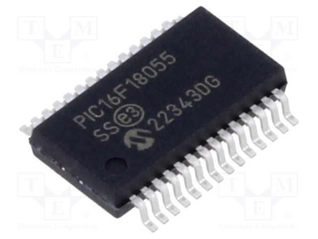 IC: PIC microcontroller; Memory: 14kB; SRAM: 1kB; EEPROM: 128B; THT