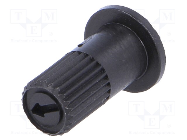 Knob; with flange; black; Ø6mm; Flange dia: 9mm; Application: CA6