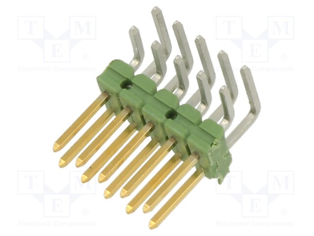 Pin header; pin strips; AMPMODU; male; PIN: 10; angled 90°; 2.54mm