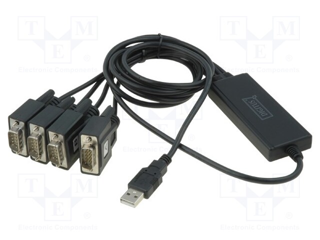 USB to RS232 converter; chipset FTDI/FT4232RL; 1.5m; V: USB 2.0