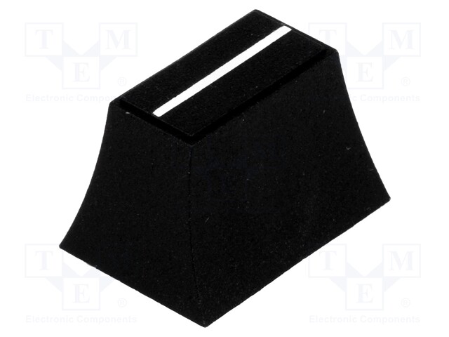 Knob: slider; Colour: black; 20x14x13mm; Mat: plastic