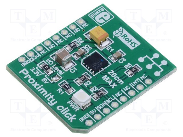Click board; proximity sensor; I2C; VCNL4010; prototype board