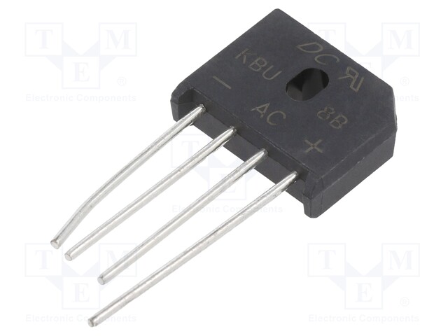 Bridge rectifier: one-phase; Urmax: 100V; Ifsm: 175A; KBU; If: 8A