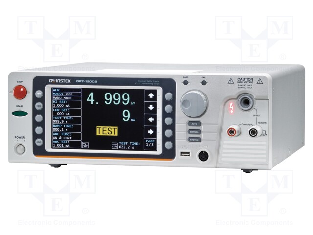 Safety tester; TFT 7"; Plug: EU; Man.series: GPT-12000