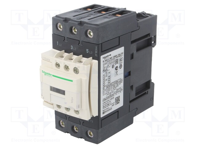 Contactor: 3-pole; NO x3; Auxiliary contacts: NO + NC; 48VAC; 40A