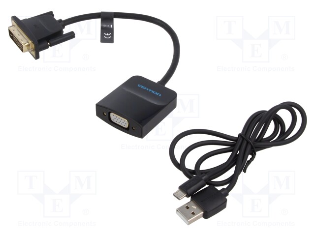 Converter; PVC; Len: 0.15m; black; Features: shielded,Full HD