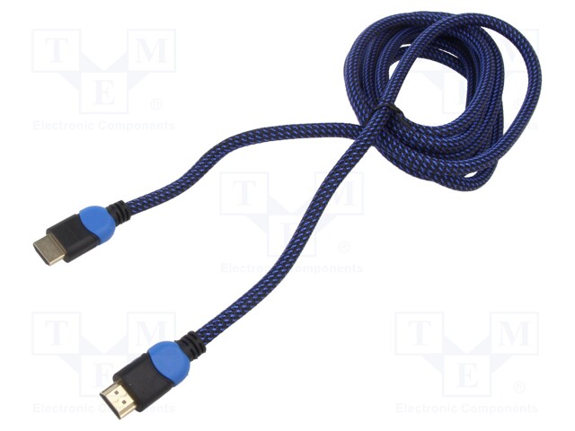 Cable; HDMI 2.0; HDMI plug,both sides; textile; Len: 3m; 30AWG