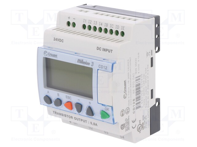 Programmable relay; IN: 8; OUT: 4; OUT 1: transistor; 24VDC; DIN