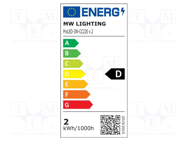 LED; white cold; 6500K; 184lm; 175°; No.of diodes: 3; 11x16x74.1mm