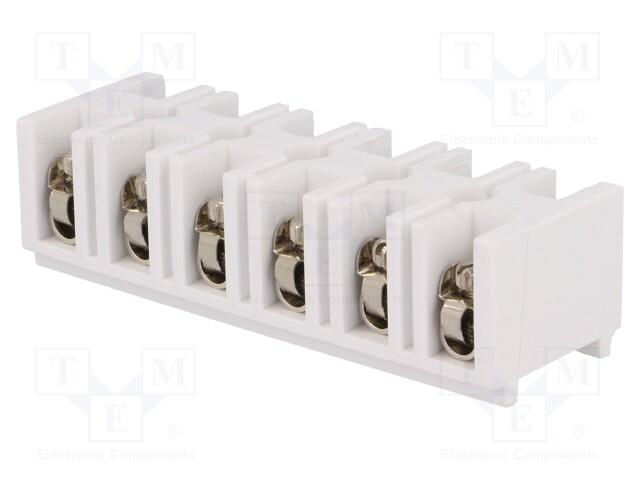 Terminal block; screw terminal; ways: 6; 10mm2; terminals: 12; 750V
