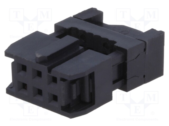 Plug; IDC; female; PIN: 6; IDC; for ribbon cable; 1.27mm; Layout: 2x3