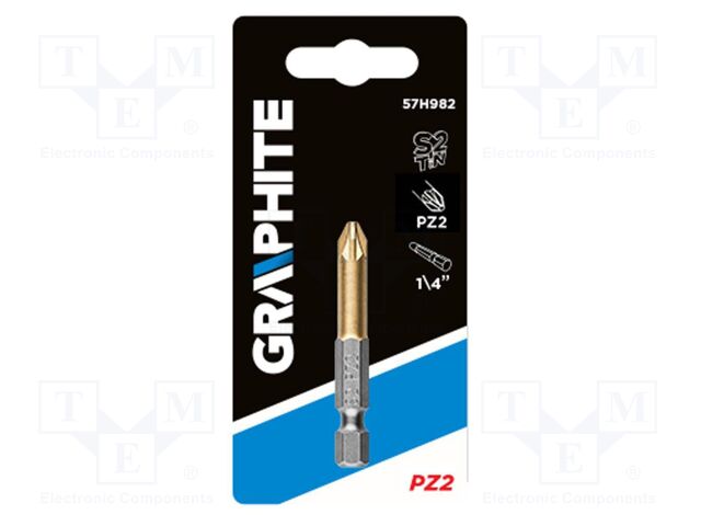 Screwdriver bit; Pozidriv®; PZ2; Overall len: 50mm